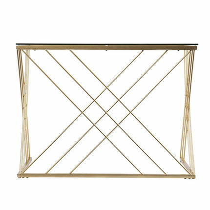 40" Clear and Gold Glass and Iron Sled HomeRoots