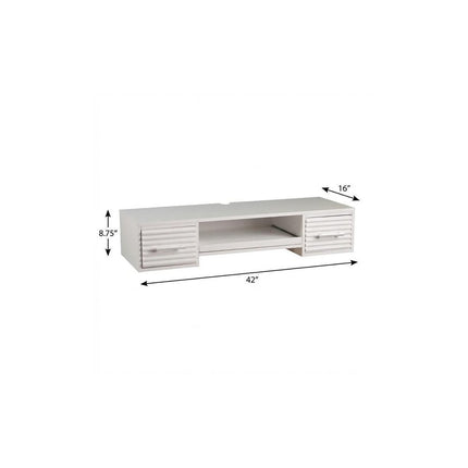 White Wall Mount Desk with Drawers HomeRoots