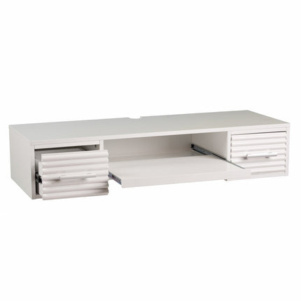 White Wall Mount Desk with Drawers HomeRoots