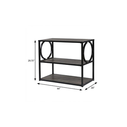 44" Gray and Black Wood Pedestal HomeRoots