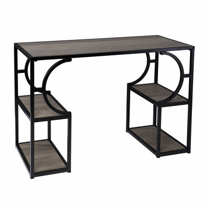 44" Gray and Black Wood Pedestal HomeRoots