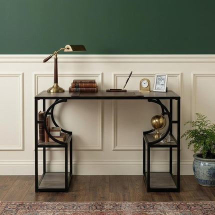 44" Gray and Black Wood Pedestal HomeRoots