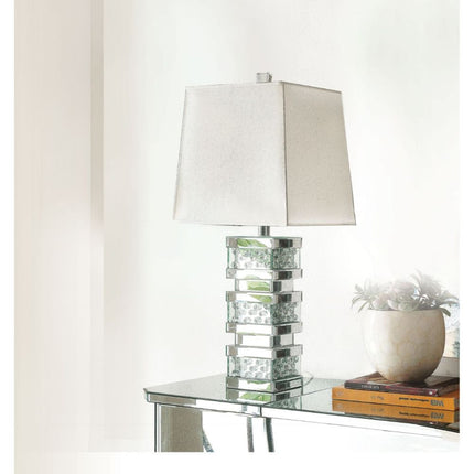 ACME 40217 Nysa Table Lamp, Mirrored & Faux Crystals