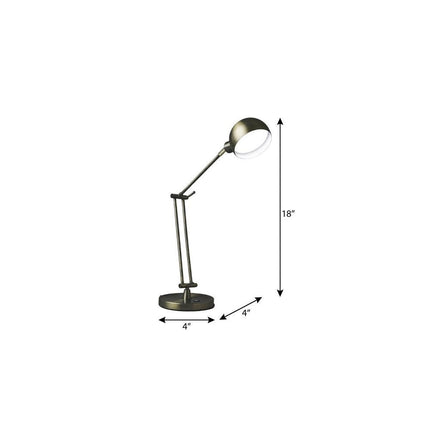 Shiny Satin Brass LED Adjustable Desk Lamp HomeRoots