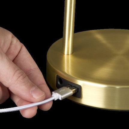 Shiny Satin Brass LED Adjustable Desk Lamp HomeRoots