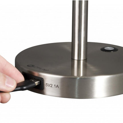 Brushed Silver LED Adjustable Desk Lamp HomeRoots