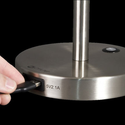Brushed Silver LED Adjustable Desk Lamp HomeRoots