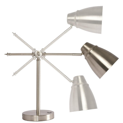 Brushed Silver LED Adjustable Desk Lamp HomeRoots