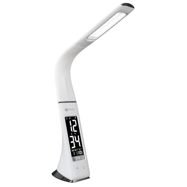 Contemporary White Sanitizing LED Desk Lamp HomeRoots