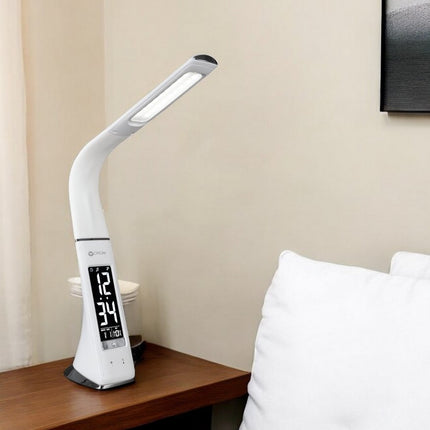 Contemporary White Sanitizing LED Desk Lamp HomeRoots