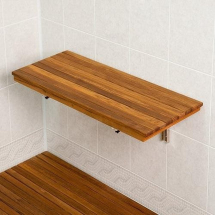24" Premium Wall Mount Teak Shower Bench HomeRoots