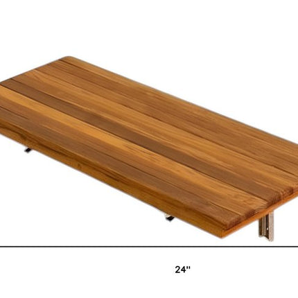 24" Premium Wall Mount Teak Shower Bench HomeRoots