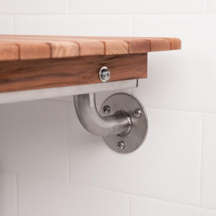 32" Premium Wall Mount Teak Shower Bench HomeRoots
