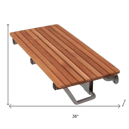 36" Premium Wall Mount Teak Shower Bench HomeRoots