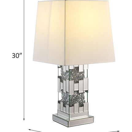 ACME 40222 Noralie Table Lamp, Mirrored & Faux Diamonds