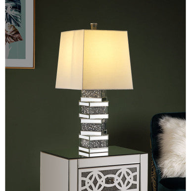 ACME 40224 Noralie Table Lamp, Mirrored & Faux Diamonds ACME Furniture