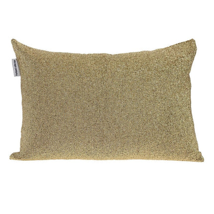 Shimmering Metallic Gold Beaded Luxury Throw Pillow HomeRoots