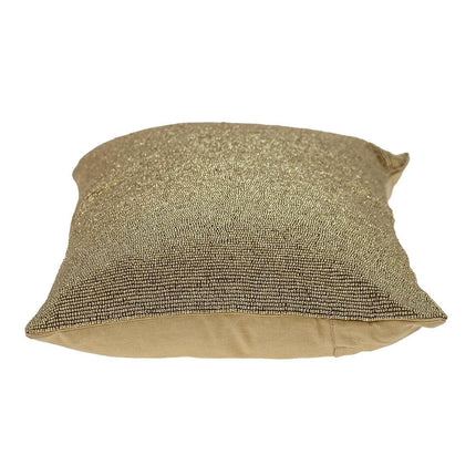 Shimmering Metallic Gold Beaded Luxury Throw Pillow HomeRoots