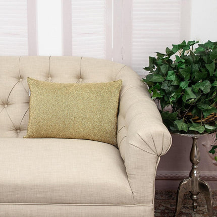 Shimmering Metallic Gold Beaded Luxury Throw Pillow HomeRoots