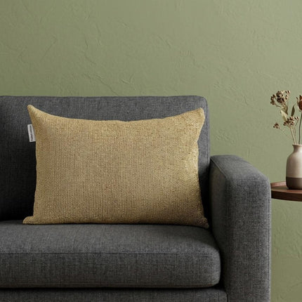 Shimmering Metallic Gold Beaded Luxury Throw Pillow HomeRoots
