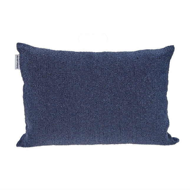 Shimmering Blue Beaded Luxury Throw Pillow HomeRoots
