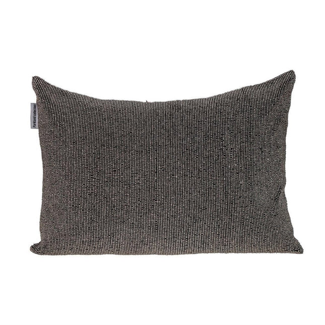 Shimmering Gray Beaded Luxury Throw Pillow HomeRoots