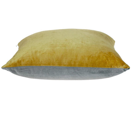 Yellow and Gray Dual Solid Color Reversible Throw Pillow HomeRoots