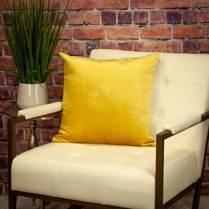 Yellow and Gray Dual Solid Color Reversible Throw Pillow HomeRoots