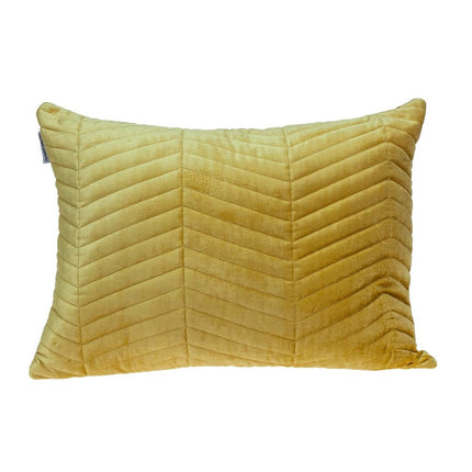 Yellow Quilted Velvet Zig Zag Decorative Lumbar Pillow HomeRoots