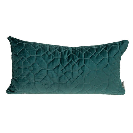 Teal Quilted Velvet Geo Lumbar Decorative Pillow HomeRoots