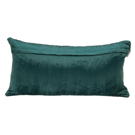 Teal Quilted Velvet Geo Lumbar Decorative Pillow HomeRoots