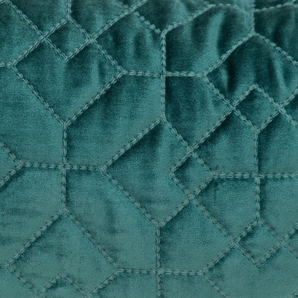 Teal Quilted Velvet Geo Lumbar Decorative Pillow HomeRoots