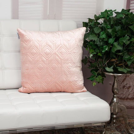 Tufted Diamonds Rose Gold Velvet Accent Pillow HomeRoots