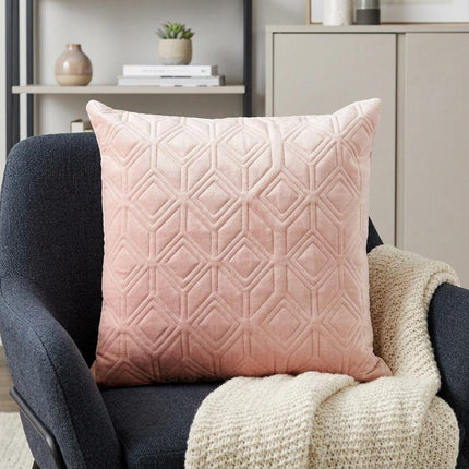 Tufted Diamonds Rose Gold Velvet Accent Pillow HomeRoots