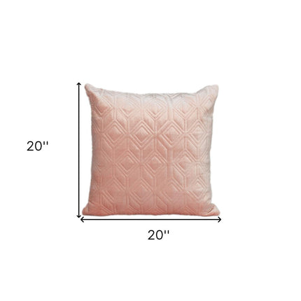 Tufted Diamonds Rose Gold Velvet Accent Pillow HomeRoots