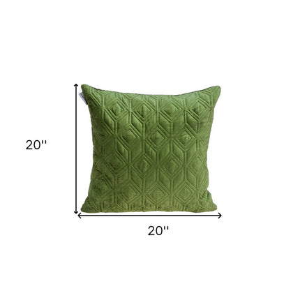Tufted Diamonds Olive Velvet Accent Pillow HomeRoots
