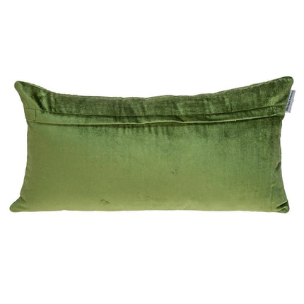 Tufted Diamonds Olive Velvet Lumbar Accent Pillow HomeRoots