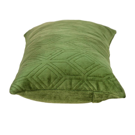 Tufted Diamonds Olive Velvet Lumbar Accent Pillow HomeRoots