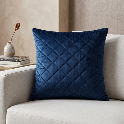 Tufted Diamond Navy Transitional Square Pillow HomeRoots