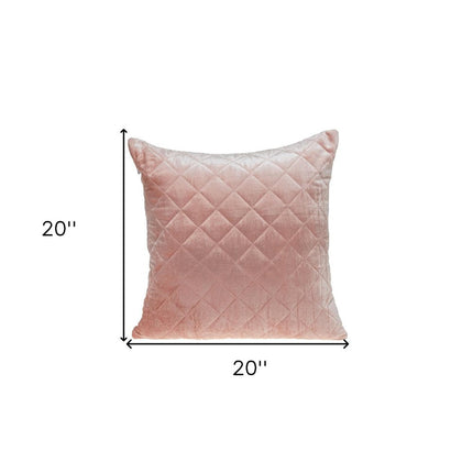 Tufted Diamond Pink Transitional Square Pillow HomeRoots