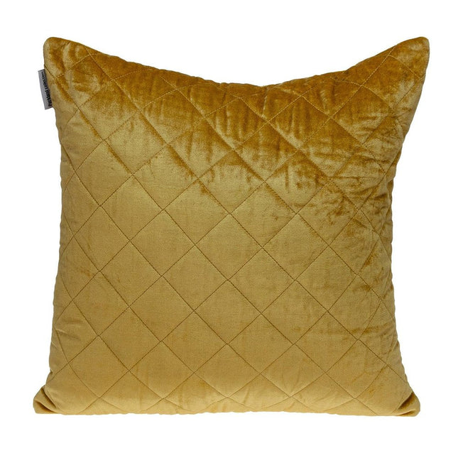Tufted Diamond Yellow Ochre Transitional Square Pillow HomeRoots