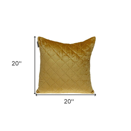 Tufted Diamond Yellow Ochre Transitional Square Pillow HomeRoots