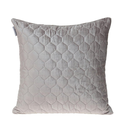 Taupe Tufted Velvet Quilted Throw Pillow HomeRoots