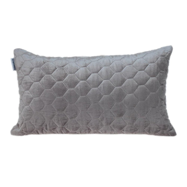 Taupe Tufted Velvet Quilted Lumbar Throw Pillow HomeRoots