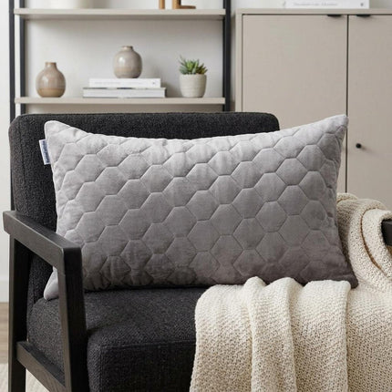 Taupe Tufted Velvet Quilted Lumbar Throw Pillow HomeRoots