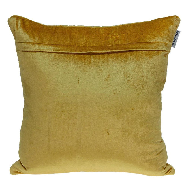 Yellow Chunky Geo Stitched Velvet Decorative Throw Pillow HomeRoots