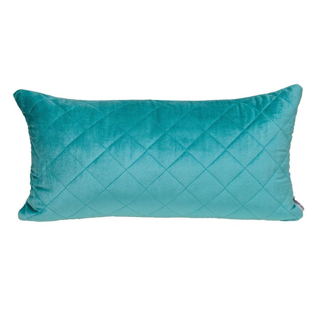Tufted Diamond Aqua Transitional Lumbar Pillow HomeRoots