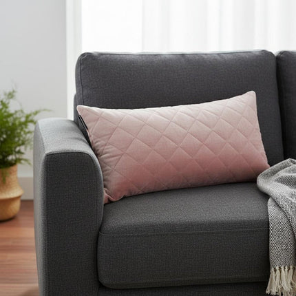 Tufted Diamond Pink Transitional Lumbar Pillow HomeRoots