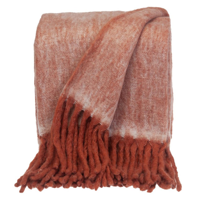 67" X 52" Red Knitted Acrylic Throw Blanket HomeRoots