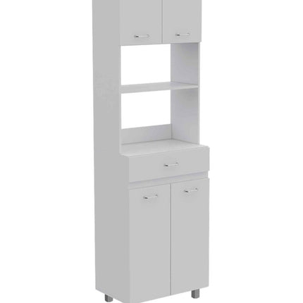 79" White Pantry Cabinet with Three Shelves